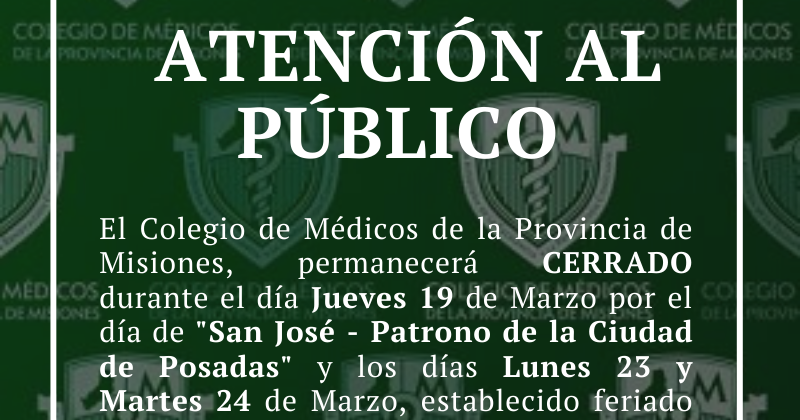 ATENCIÓN AL PUBLICO DEL COLEGIO DE MÉDICOS